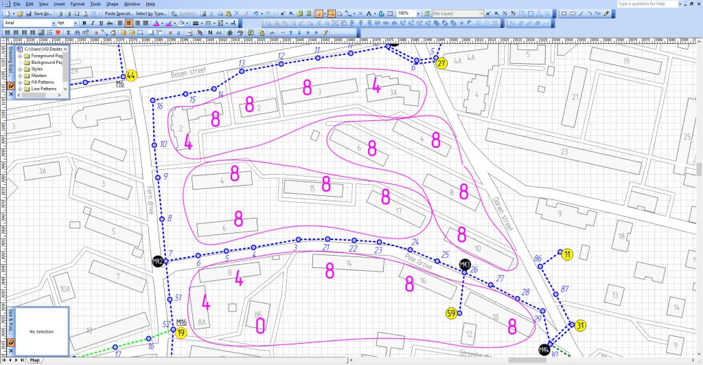 PON and GPON fiber network design and mapping