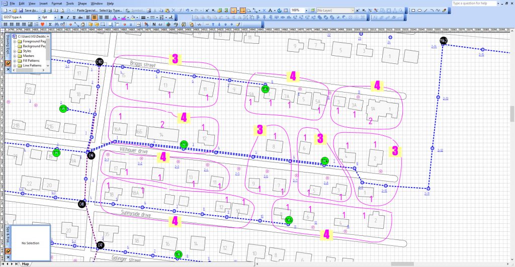 PON and GPON fiber network design and mapping